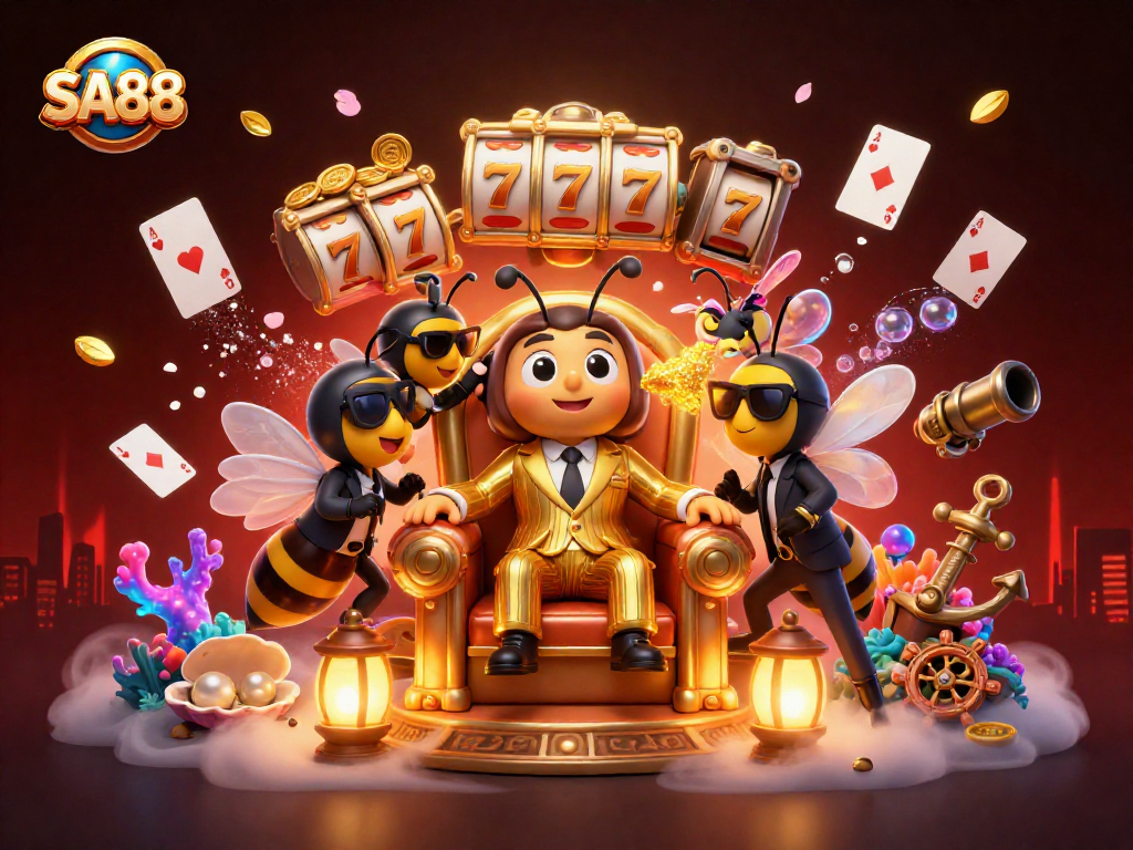 SA88 engages players with a vibrant gambling scene featuring lively characters and exciting game elements.