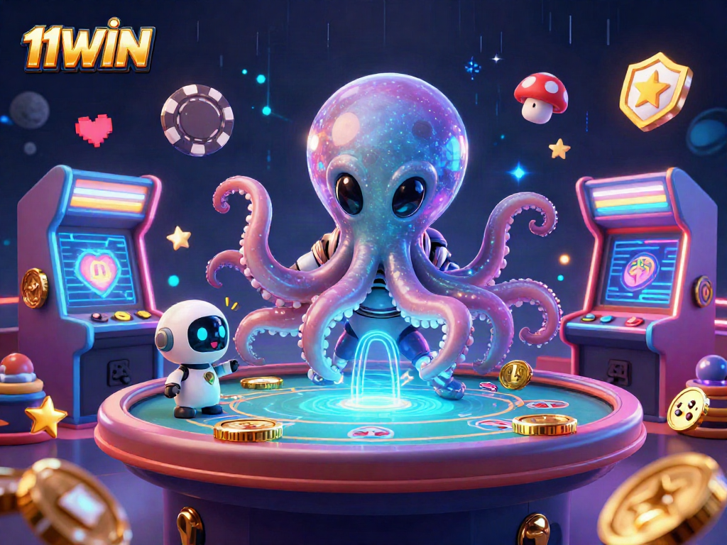 Experience thrill gaming at 11WIN with a vibrant alien poker scene.