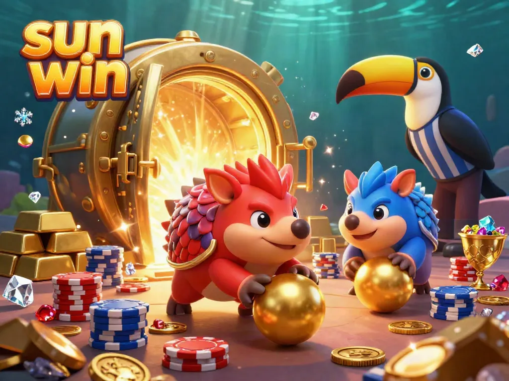 Bowling pangolins in golden light showcase the thrill of sun win casino games.