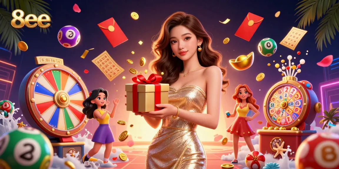 Experience the excitement of winning at 8eee with vibrant casino elements and festive themes.