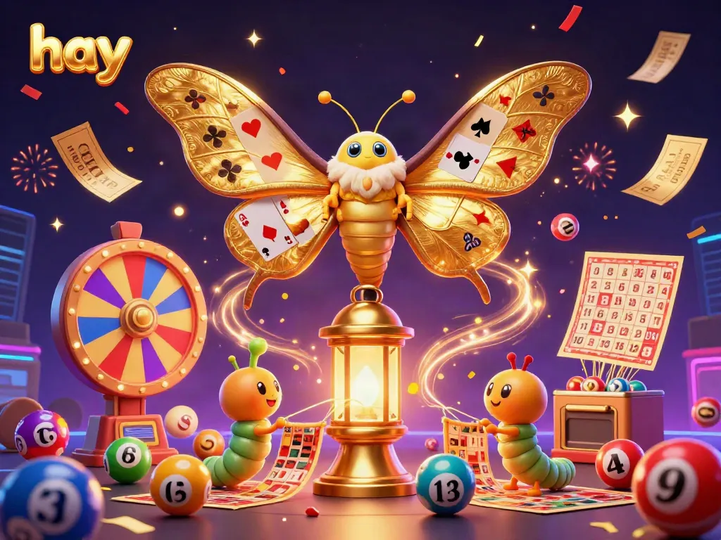 Engage in the thrilling world of hay with an illustration featuring vibrant lottery and casino elements