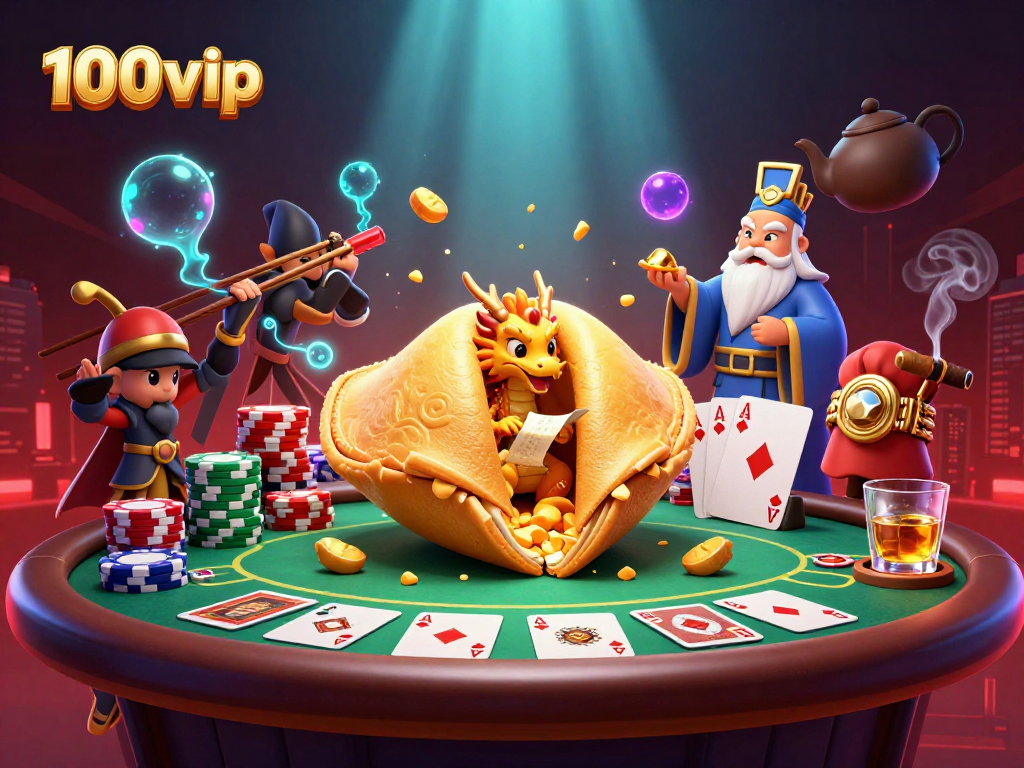 Engage in thrilling moments with 100vip, where golden fortune cookies unveil winning strategies at the poker table.