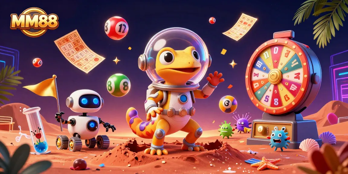 Experience thrilling gameplay at MM88 with a vibrant and dynamic casino scene featuring engaging characters and exciting gaming elements.
