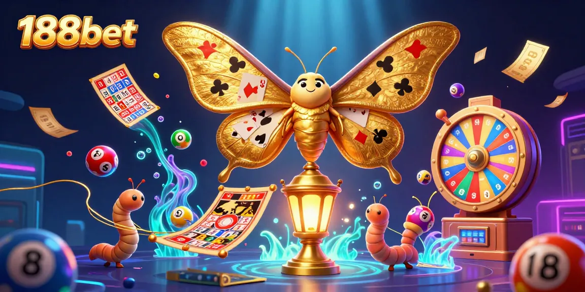 Experience the thrilling world of 188bet with vibrant gaming elements and a dazzling casino atmosphere.