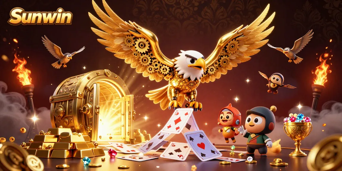 Experience exhilarating wins with Sunwin's vibrant casino games featuring golden eagle imagery.