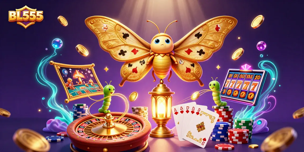 Engage in thrilling gaming at BL555 featuring an artistic depiction of casino elements.