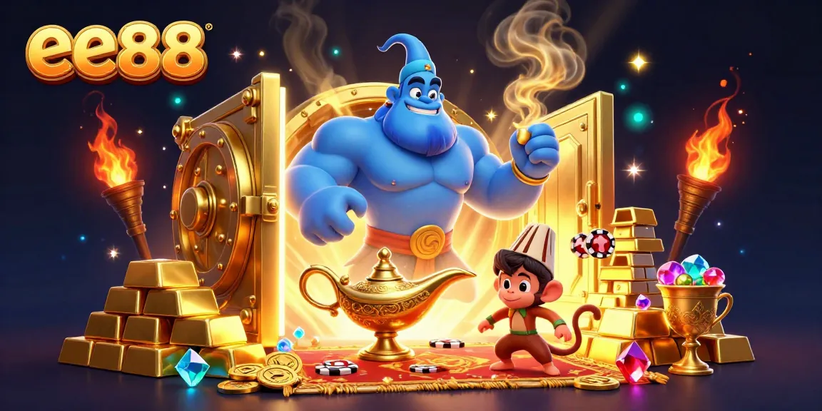 Experience the thrill of ee88 with a magical 3D casino scene brimming with golden treasures and animated characters.