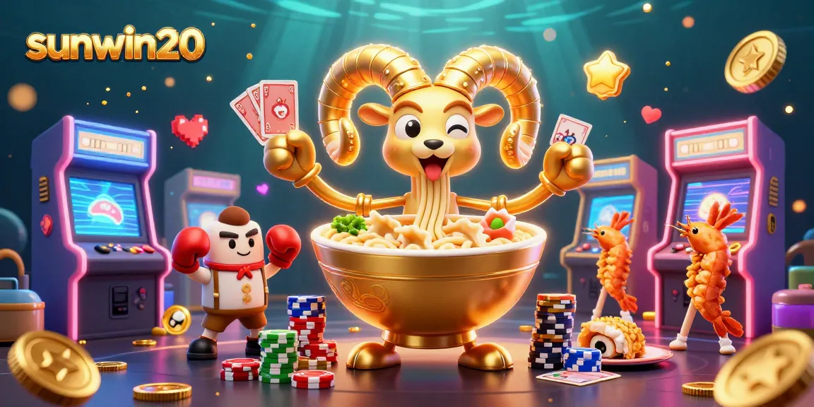 Experience thrilling gameplay with sunwin20 at a vibrant casino scene featuring cartoon characters.